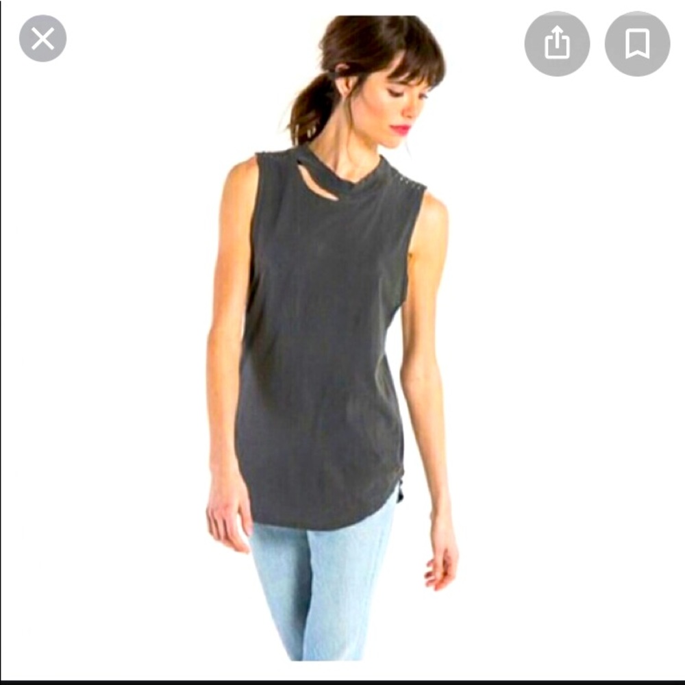 N:philanthropy Studded Dusty Mock Neck Tank